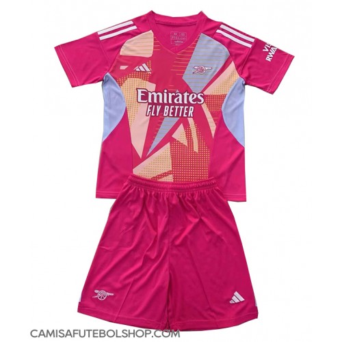 Camisa de time de futebol Arsenal Goleiro Replicas 2º Equipamento Infantil 2024-25 Manga Curta (+ Calças curtas)